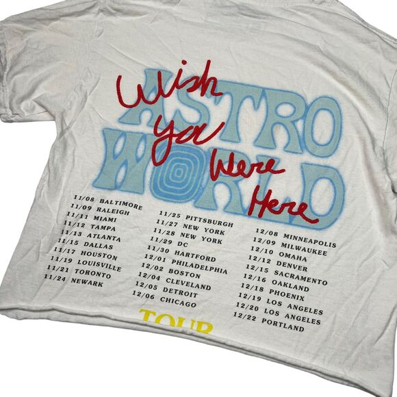 Travis Scott 2018 Astroworld Tour No Bystanders Cropped Tee T-Shirt White Small - Picture 6 of 7